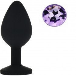 Silicone Buttplug, Medium, Black/Light Purple 6427885018458 Anál Anál