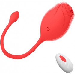 Vibrating Egg Ambrosia, 10 Vibration Modes, Remote Control, Silicone, USB, Red, 19 cm 6427885002990 Multifunkciós Multifunkciós