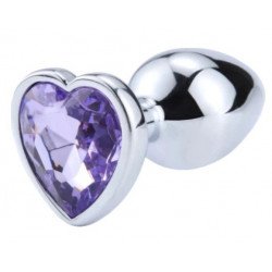 Anal Plug Hearty Buttplug, Large, Silver/Light Purple 6427885016133 Anál Anál