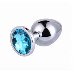 Anal Plug Metallic Buttplug, Small, Silver/Blue 6427885014184 Anál Anál