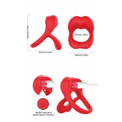 Big Mouth Red 9 vibration function 5906233083665 Multifunkciós