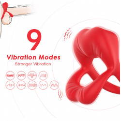 Big Mouth Red 9 vibration function 5906233083665 Multifunkciós