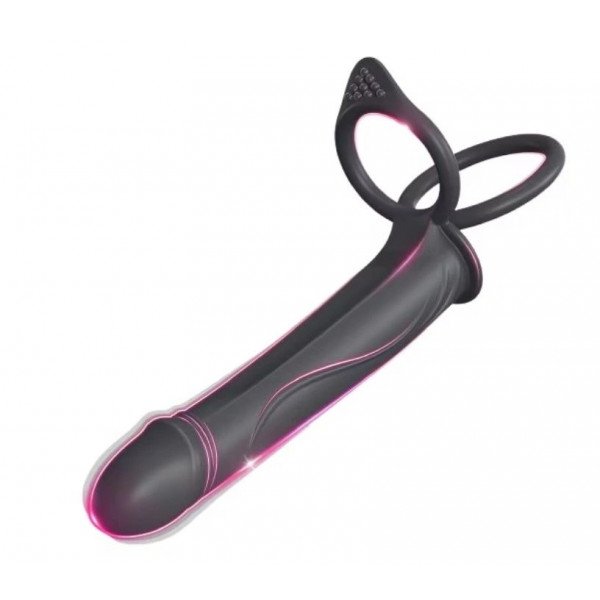 Anal Stimulator for Double Penetration, 10 Vibration Modes, Silicone, USB Magnetic, Black, 13.2 cm 6427885029867 Anál