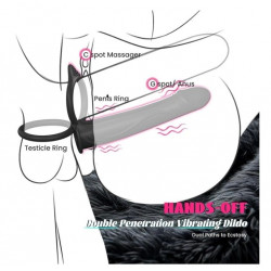 Anal Stimulator for Double Penetration, 10 Vibration Modes, Silicone, USB Magnetic, Black, 13.2 cm 6427885029867 Anál