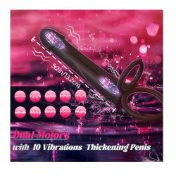 Anal Stimulator for Double Penetration, 10 Vibration Modes, Silicone, USB Magnetic, Black, 13.2 cm 6427885029867 Anál