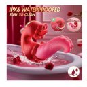 Sexy Lips Stimulator, 10 Vibration Modes, 10 Vibration Modes, 10 Rotation Modes, Silicone, USB Magentic, Red, 14.5 cm 6427885028754 Multifunkciós