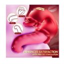 Sexy Lips Stimulator, 10 Vibration Modes, 10 Vibration Modes, 10 Rotation Modes, Silicone, USB Magentic, Red, 14.5 cm 6427885028754 Multifunkciós