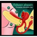 Tongue Licking Penis Ring with Sleeve&Anal Stim, Bluetooth Control, Mobile App, Silicone, USB, Red  6427885030931 Multifunkciós