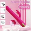 Thrusting Bunny Vibrator, 10 Vibration Modes, 3 Thrusting Modes, Silicone, USB, Pink, 23 cm  6427885028846 Multifunkciós