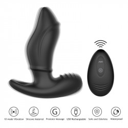 Moving Ball Prostate Anal Stimulator 10 Modes Vibration Silicon USB Black 6427885000279