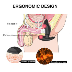 Moving Ball Prostate Anal Stimulator 10 Modes Vibration Silicon USB Black 6427885000279