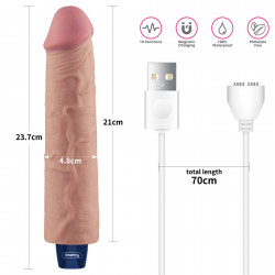 REAL SOFTEE  Rechargeable TPE Vibrating Dildo(Flesh) 6942063401407 Multifunkciós