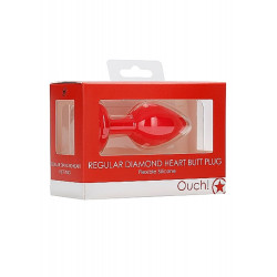 Diamond Heart Butt Plug - Regular - Red  8714273530554 Anál