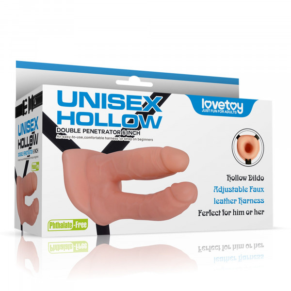 Strap-On Unisex Hollow Double Penetrator Natural 6970260905053 Kétágú