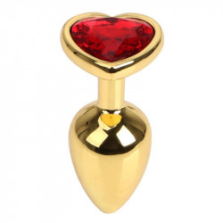 Hearty Buttplug, Small, Gold/Red 6427885016140 Anál Anál