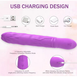 Eden Rotating Vibrator, 9 Vibration Modes & 9 Rotating Modes, Silicone, USB, Purple, 22.7 cm, Mokko Toys 6427885007759 Multifunkciós