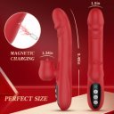 Silicone Vibrator 7 Powerful Modes - Licking, 7 ThrustingHeating, Red 5906233082347 Multifunkciós