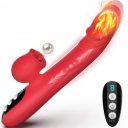 Silicone Vibrator 7 Powerful Modes - Licking, 7 ThrustingHeating, Red 5906233082347 Multifunkciós