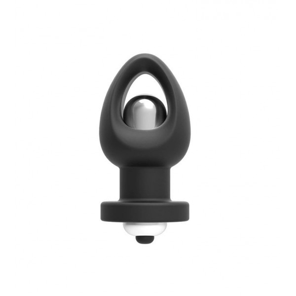 Anal Plug with Removable Vibrator Bullet, Silicone and ABS, Black, 6.7 cm  6427885026477 Anál