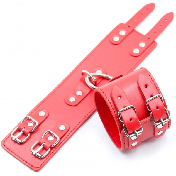 Fetish Fever - Cuffs with two buckles - Red