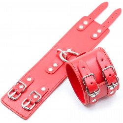 Fetish Fever - Cuffs with two buckles - Red