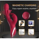Yara Vibrator, Vibrating & Tapping, Silicone, Magnetic USB, Dark Red, 24.1 cm 6427885005069 Multifunkciós