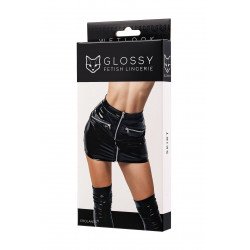 Glossy Billie, skirt, wetlook, black, S 6975562455572 Szoknya Szoknya