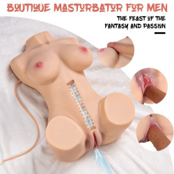 Merida Jacey Double Masturbator, Remote Control, Suction & Vibration, 2 Penetration Channels, Superskin, USB Magnetic, Natural, 7 kg 6975052677675 Művaginák