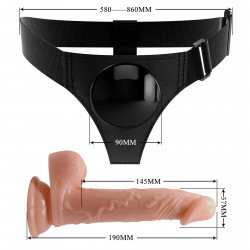 PRETTY LOVE - HARNESS BRIEFS- Kevin, Universal Strap-On, 7.2'' Dildo  6959532334180 Felcsatolható