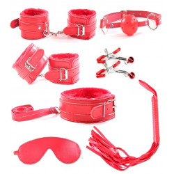 Obey Me! 7 Piece BDSM Kit, Red, Guilty Toys 6427885033055 szett Fetish