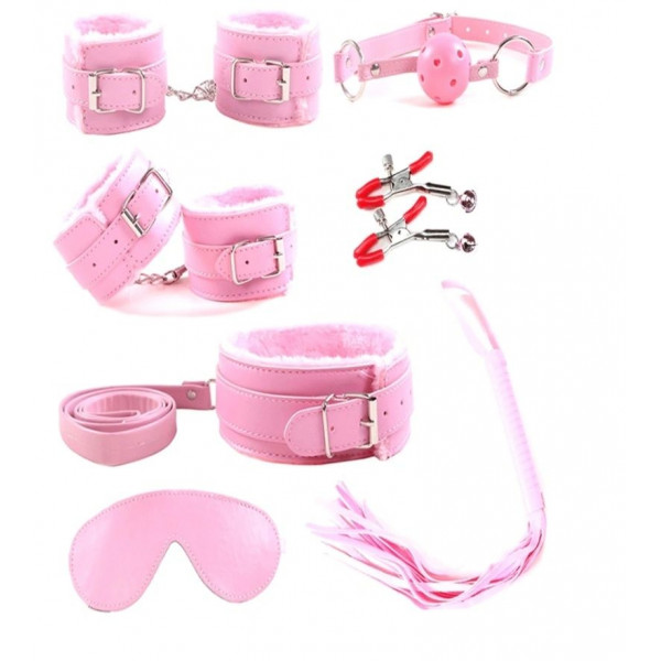 Obey Me! 7 Piece BDSM Kit, Pink, Guilty Toys  6427885033062 szett