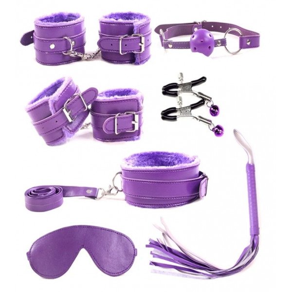 Obey Me! 7 Piece BDSM Kit, Purple, Guilty Toys 6427885033079 szett