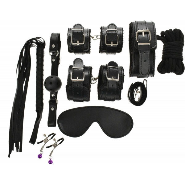 Fear Me! 8 Piece Bondage Kit, BLK , Guilty Toys szett