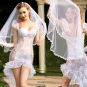 Sexy Bride 4 Piece Lingerie Set, White, L/XL 6427885032997 Szerepruhák