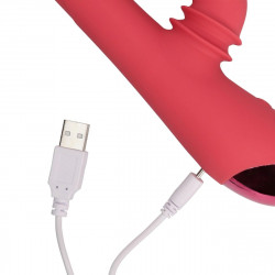 Rabbit Vibrator Swinging Rabbit. 20 Vibration Modes, Silicone, USB, Red, 22.5 cm 8714273049216 Multifunkciós