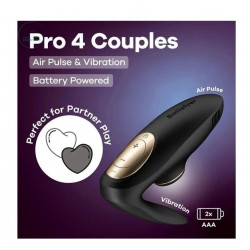 Pro 4 Couples, 11 Suction Modes, 12 Vibration Modes, Silicone, Battery Charging, Silicone, Black, 8.5 cm 4061504084022 Multifunkciós