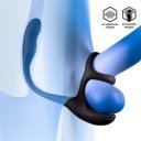 Penis Ring with Anal Stimulator, Bluetooth Control, 10 Vibration Modes, 10 Rotation Modes, Silicone, USB, Black 3427885031054 Multifunkciós