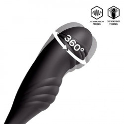 Penis Ring with Anal Stimulator, Bluetooth Control, 10 Vibration Modes, 10 Rotation Modes, Silicone, USB, Black 3427885031054 Multifunkciós