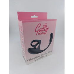 Penis Ring with Anal Stimulator, Bluetooth Control, 10 Vibration Modes, 10 Rotation Modes, Silicone, USB, Black 3427885031054 Multifunkciós