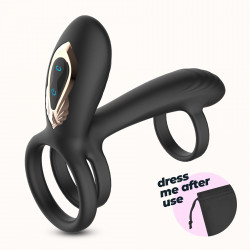 Crushious Tornado Rotating Penis Armour with Remote Control, 10 Vibration Modes, 10 Rotation Modes, Silicone+ABS, USB, 12 cm  7403254162167 Multifunkciós