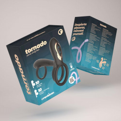 Crushious Tornado Rotating Penis Armour with Remote Control, 10 Vibration Modes, 10 Rotation Modes, Silicone+ABS, USB, 12 cm  7403254162167 Multifunkciós