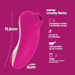 Supernova 2 in 1 Crushious Stimulator, 8 Tapping Modes, 8 Suction Modes, Silicone, USB, Pink  7403254156647 Csiklóizgatók