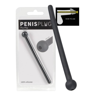 Dilator Piss Play - üreges, szilikon húgycsőtágító dildó (fekete) Segédeszközök